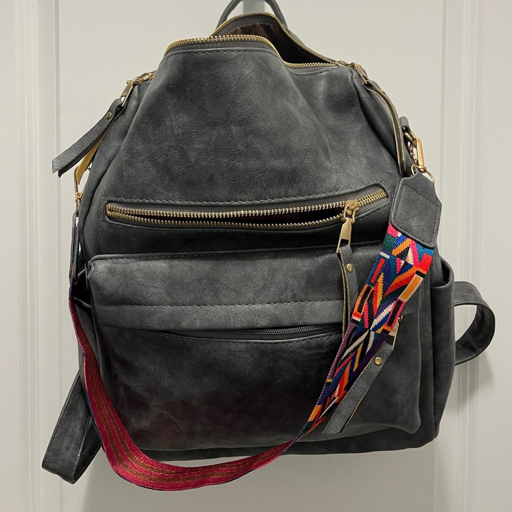 Modern + Chic Brielle Convertible Backpack Purse - Gray